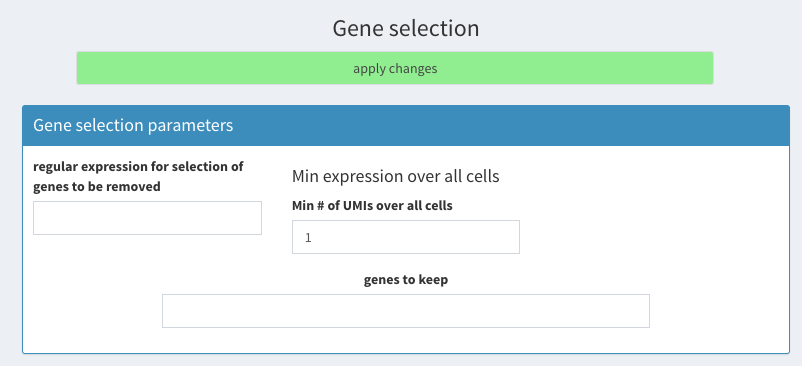 Gene selection parameters