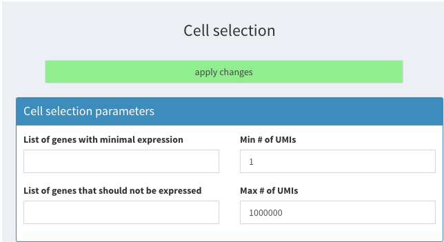 Cell selection parameters